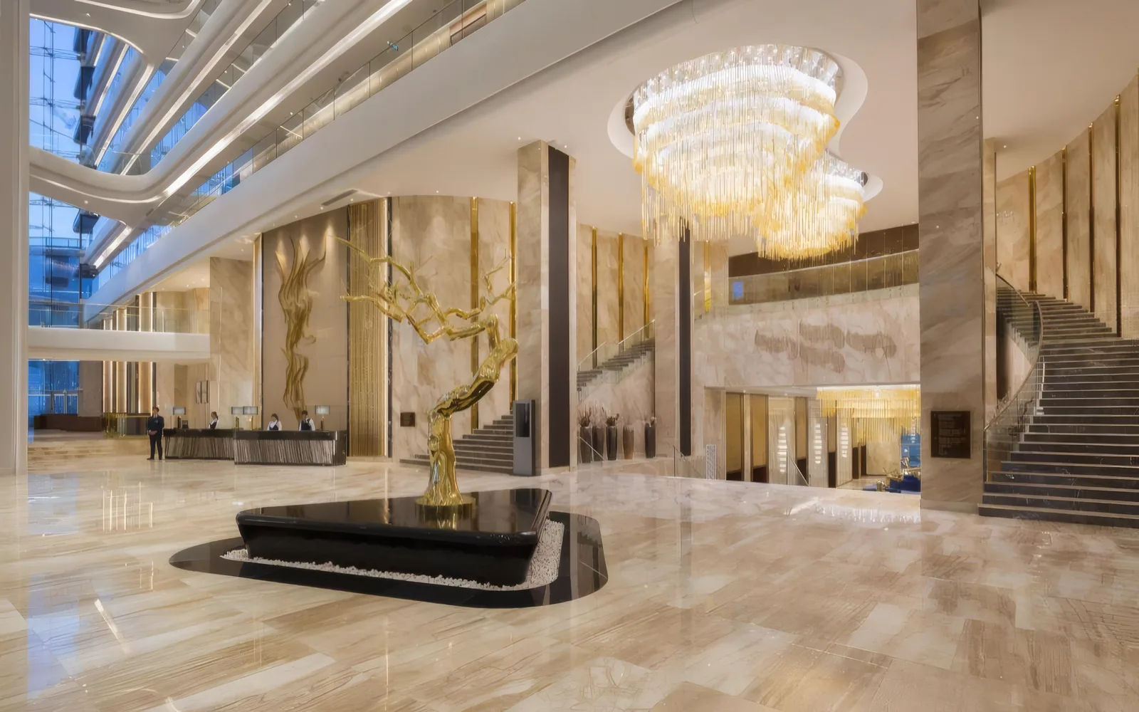 Отель Hilton, лобби и холлы — мрамор
