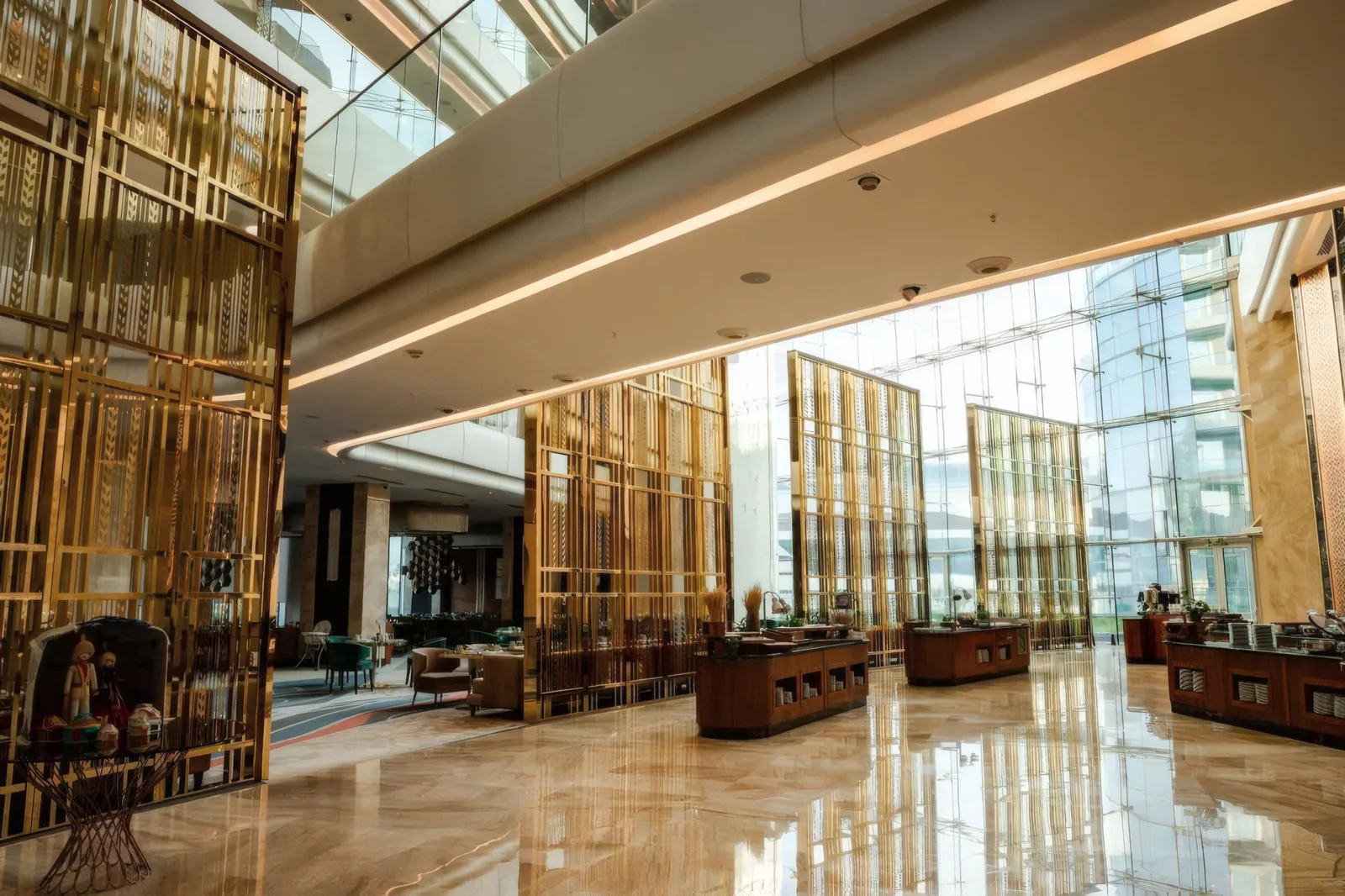 Отель Hilton, лобби и холлы — мрамор